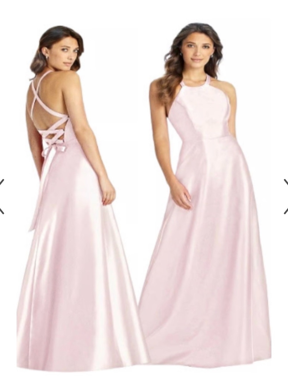 ALFRED SUNG Pale Pink Satin Dress